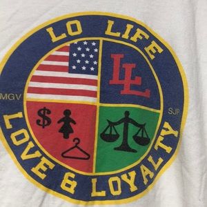 White lo life brooklyn shirt used decent large